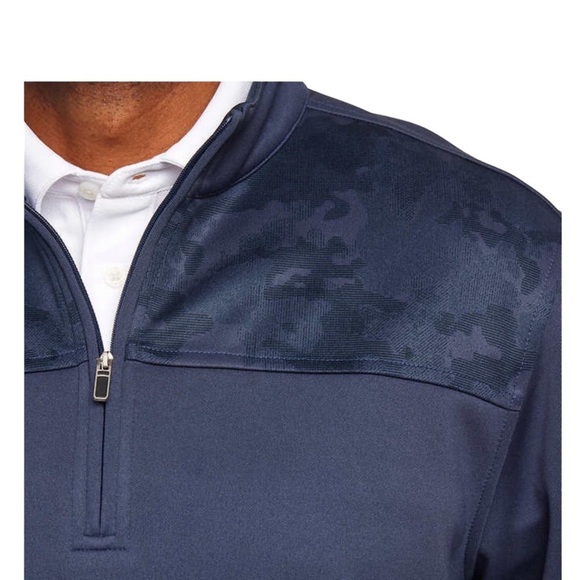 Men's Pebble Beach XXL 50 - 52 Quarter Zip V-Neck Long Sleeve Navy Blue Mockneck - Picture 5 of 9